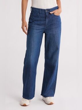 rag & bone Lori Mid Rise Wide Leg Jeans in Dark Wash | 34 | EUC